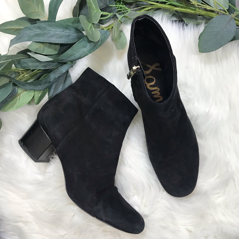 Sam Edelman Edith Black Suede Ankle Booties